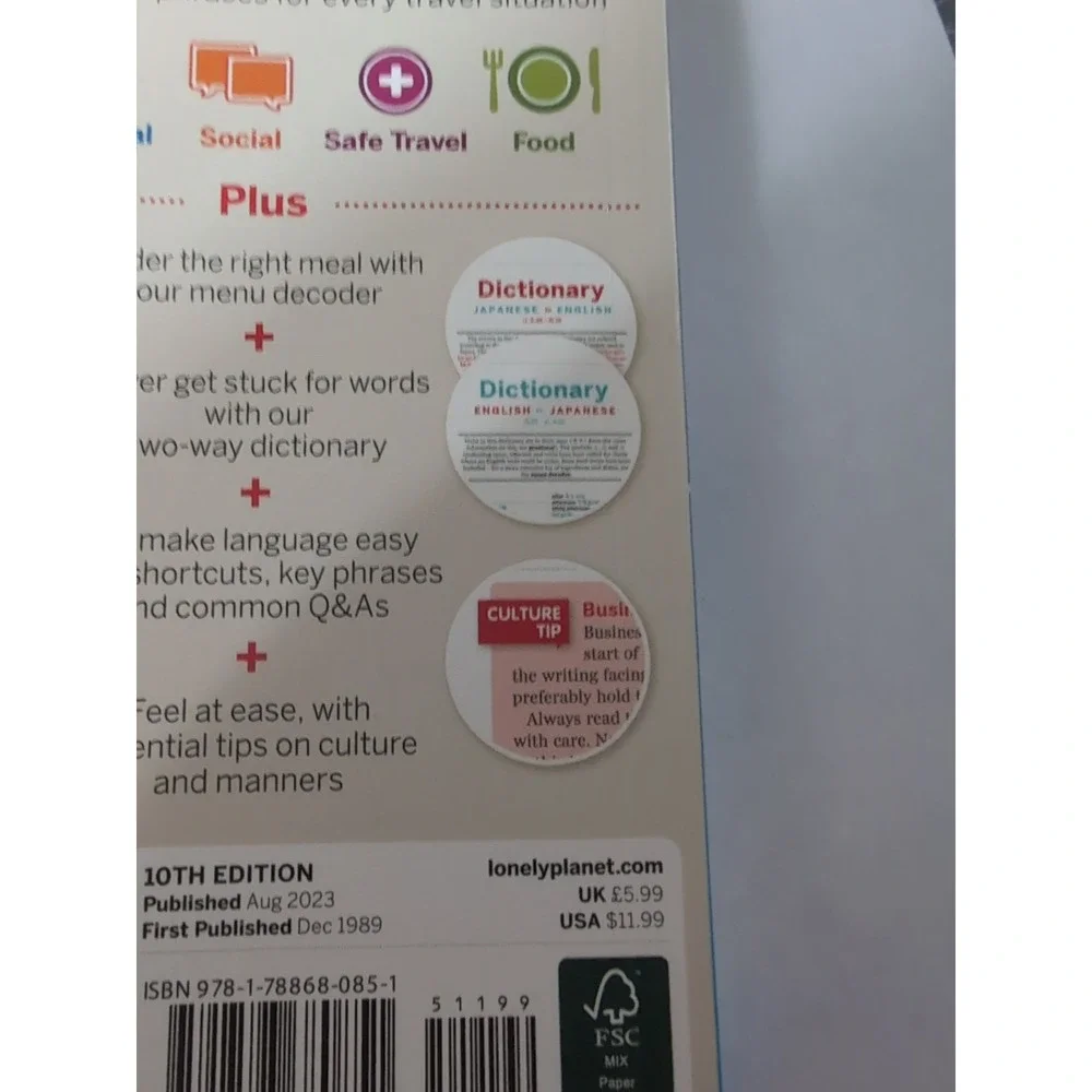 Phrasebook Ser.: Lonely Planet Japanese Phrasebook and Dictionary : Pocket-Sized